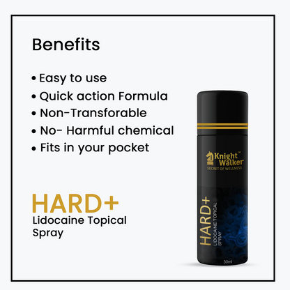 (PACK OF 3) Hard+ Lidocaine Topical Spray | Long Last Delay Spray For Men